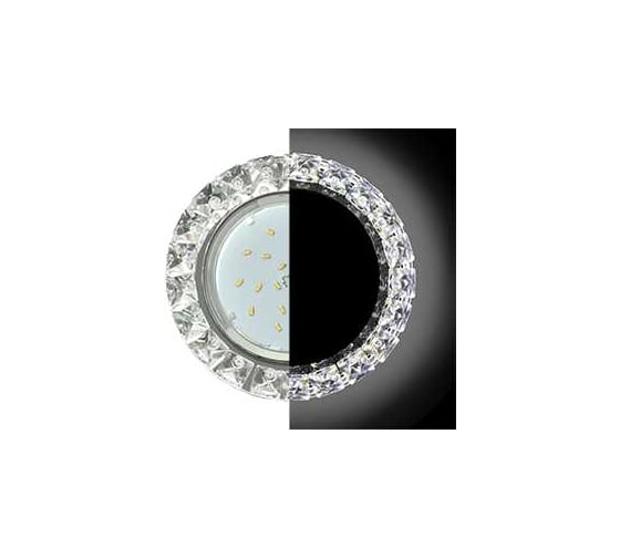 Светильник Ecola Gx53 h4 ld5361 glass круг с крупными стразами конус с подсветкой/фон зерк./центр.часть хром 52x120 (к+) SK53RGEFB
