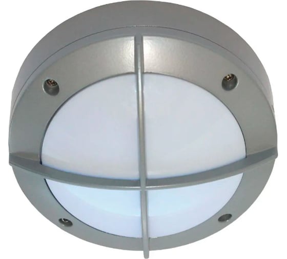 Накладной светильник Ecola led b4143s ip65, матовый, круг, с решеткой, алюминий, 1 x gx53, серый, 145x145x65 FS53CSECS 1