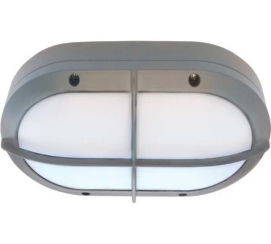 Накладной светильник Ecola Gx53 led b4148s ip65, матовый, овал, с решеткой, алюминий, 2 x gx53, серый, 215x135x65 FS53LSECS 1