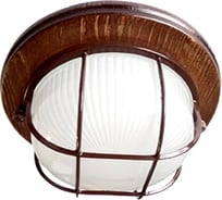 Накладной светильник Ecola Gx53 led нбо-03-60-022 круг, ip65, дерево, орех, 1 x gx53, матовый, с решеткой, 220x84 TP53R5ECA