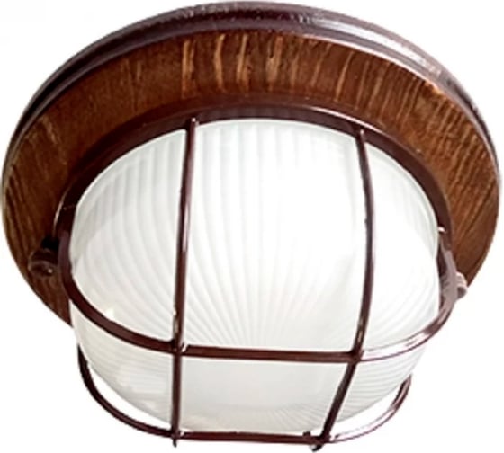 Накладной светильник Ecola Gx53 led нбо-03-60-022 круг, ip65, дерево, орех, 1 x gx53, матовый, с решеткой, 220x84 TP53R5ECA 1
