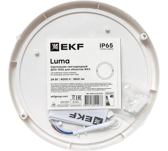 Светильник светодиодный EKF ЖКХ круг ДПО-1006 24Вт 4000K IP65 BKL-1006-R-24-4000