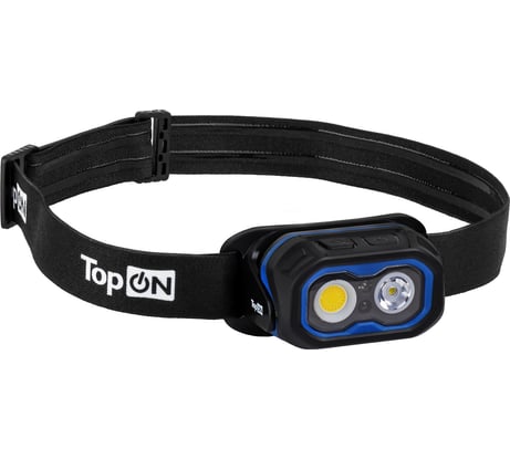 Налобный фонарь TopOn LED 8 Вт 800 лм 3.7 В 2.0 Ач 7.4 Втч, детектор движения, красный свет, IPX6 TOP-MX08HLL