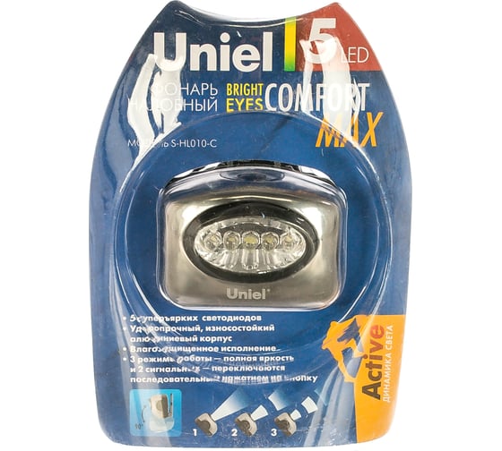Фонарь Uniel S-HL010-C Gun Metal 3211