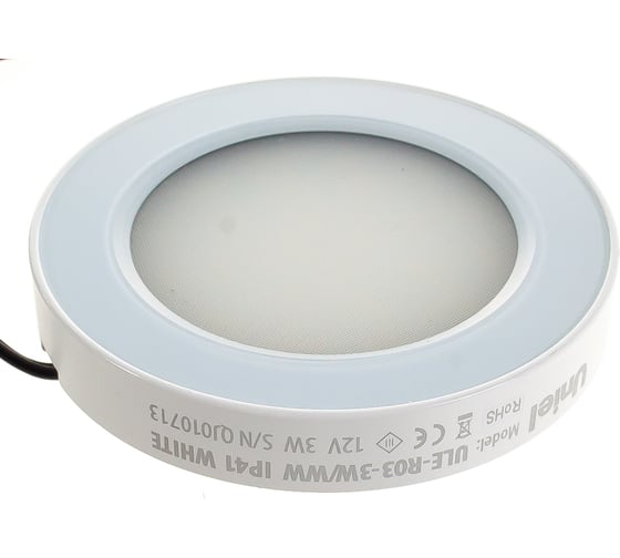 Накладной светодиодный светильник Uniel ULE-R03-3W/WW IP41, WHITE 8287