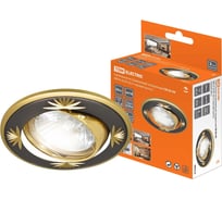 Встраиваемый поворотный светильник TDM ELECTRIC СВ 02-04, MR16, 50Вт, G5.3, чёрный/золото SQ0359-0012