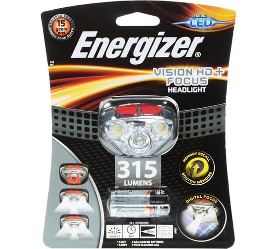 Фонарь Energizer HL Vision HD Focus 3 x AAA tray E300280702 1