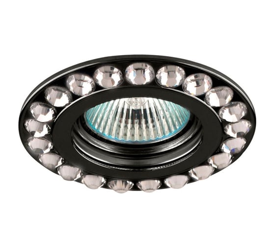 Встраиваемый потолочный светильник FERON MR16, MAX50W, 12V, G5.3, прозрачный, черный, DL112-C 28407