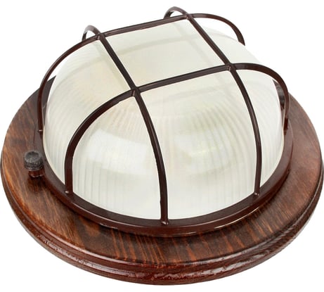 Круглый светильник Camelion с решеткой НБП 1301D 14089 орех