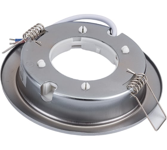 Металлический встраиваемый светильник Ultraflash матовый хром GX-53-04 14058