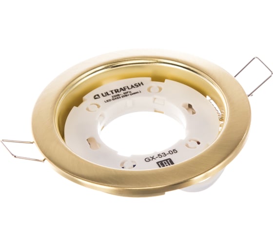 Металлический встраиваемый светильник Ultraflash матовое золото GX-53-05 14059