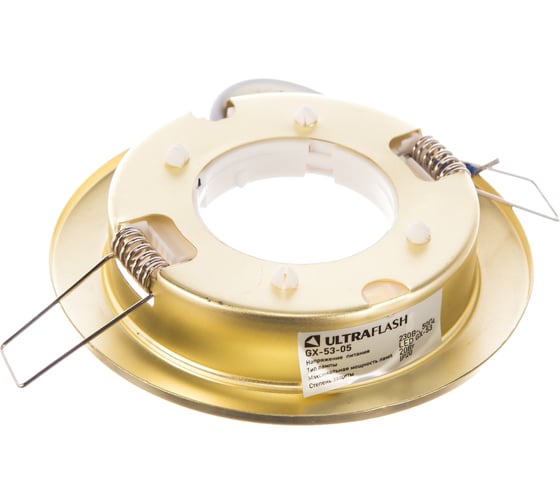 Металлический встраиваемый светильник Ultraflash матовое золото GX-53-05 14059