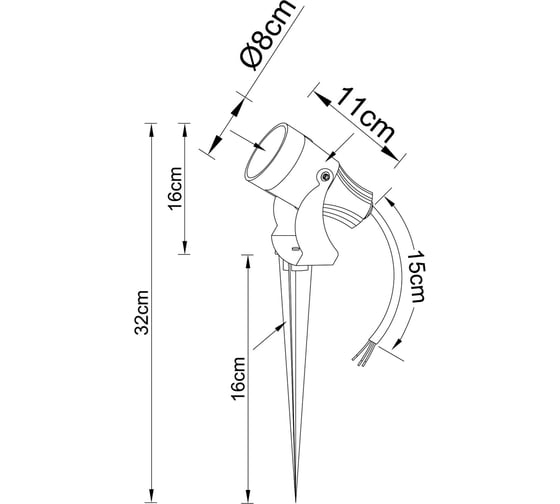 Грунтовый светильник ARTE LAMP ELSIE A4715IN-1BK