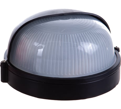 Уличный светильник Светозар влагозащищенный с верхним защитным кожухом круг цвет черный 60 Вт SV-57261-B