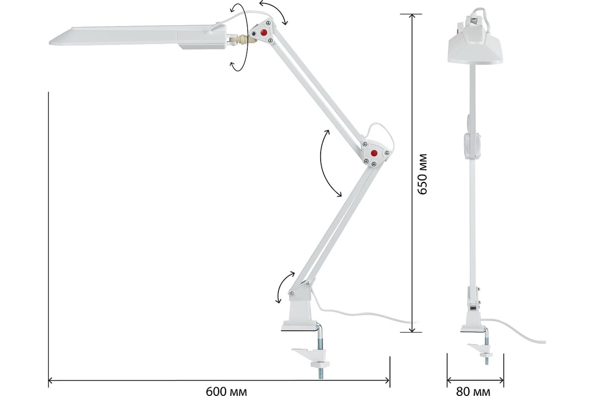 Настольная офисная лампа ЭРА на струбцине NL-201-G23-11W-W белый C0041457 -  выгодная цена, отзывы, характеристики, фото - купить в Москве и РФ