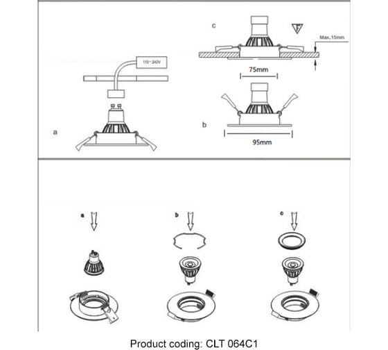 Встраиваемый светильник Crystal lux CLT 064C1 BL