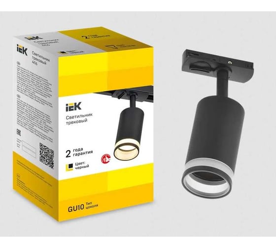 Светильник трековый поворотный IEK 4116 декор. GU10 черный LT-USB0-4116-GU10-1-K02