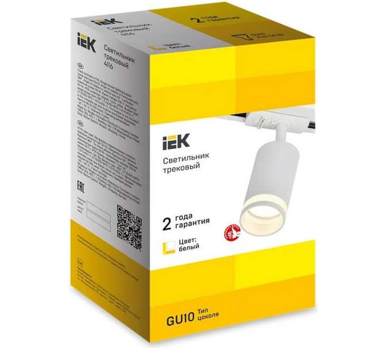 Светильник трековый поворотный IEK 4116 декор. GU10 белый LT-USB0-4116-GU10-1-K01