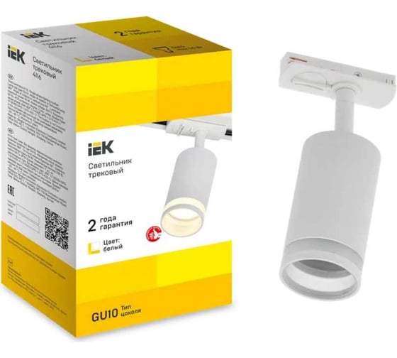 Светильник трековый поворотный IEK 4116 декор. GU10 белый LT-USB0-4116-GU10-1-K01
