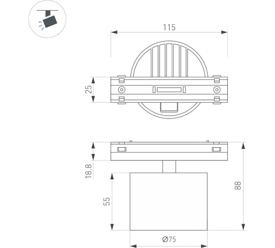 Светильник Arlight MAG-VIBE-POINT-R75-10W Day4000-MIX 1шт 045000