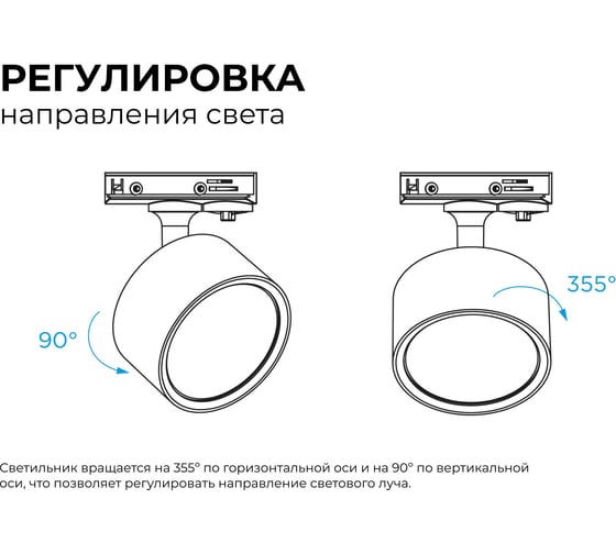 Светильник трековый, однофазный Apeyron под GX53, max 20Вт, IP20, Φ83x45x101мм, черный, пластик, с адаптером, без лампы 16-74