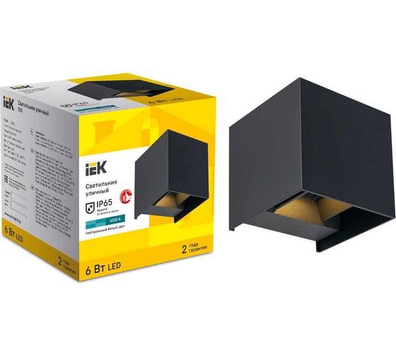 Светильник уличный IEK LED 5111 настенный 6Вт 4000К IP65 черный LT-DBU0-5111-006-40-K02