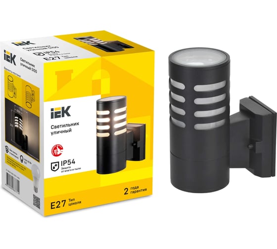 Светильник уличный IEK 5100 настенный E27 IP54 черный LT-UBU0-5100-E27-1-K02