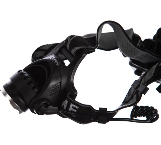 Налобный аккумуляторный фонарь IN HOME HLA 06B, 5W, LED, 450Lm, 10ч 3 режима, фокус., з/у 230В, черный, 4690612031873