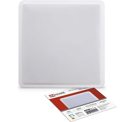 Светодиодный светильник IN HOME СПБ-2-КВАДРАТ 10Вт, 230В, 4000К, 800лм, 170мм, белый 4690612022055