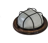 Светильник круг с решеткой орех APEYRON IP54, Е27, 60Вт НБО03-60-022