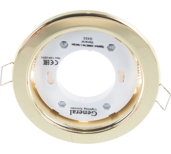 Встраиваемый светильник General Lighting Systems GX53, 108х38мм, золото, IP20 GCL-GX53-H38-G 431600
