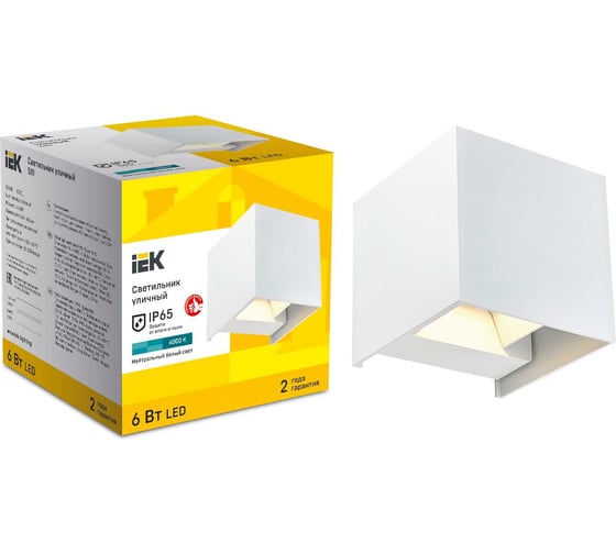 Светильник уличный IEK LED 5111 настенный 6Вт 4000К IP65 белый LT-DBU0-5111-006-40-K01