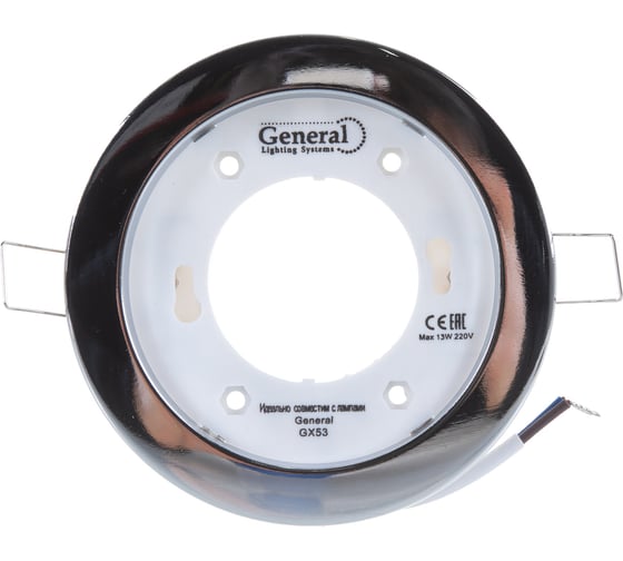 Встраиваемый светильник General Lighting Systems с термокольцом GX53, 100х18мм, хром, IP20, GCL-GX53-H18-C 432200