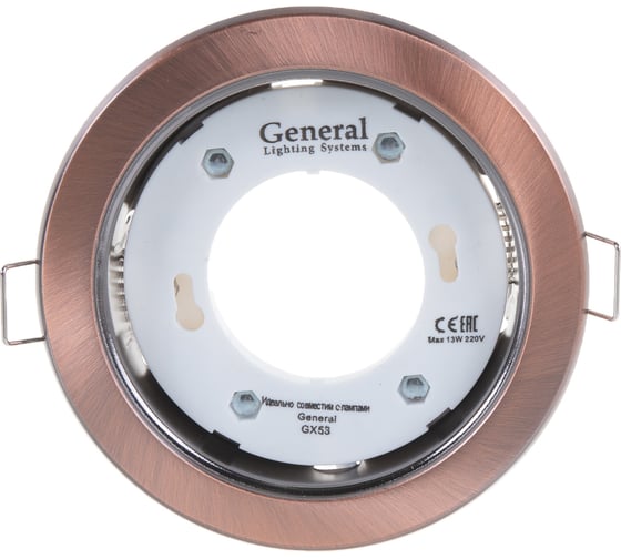 Встраиваемый светильник General Lighting Systems GX53, 108х38мм, античный красный, IP20, 10шт GCL-10GX53-H38-RA 689210