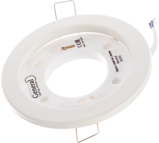 Встраиваемый светильник General Lighting Systems с термокольцом GX53, 100х18мм, IP20, белый, 10шт GCL-10GX53-H18-W 689120