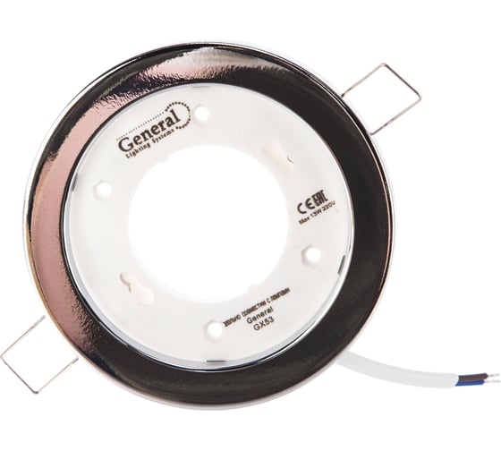 Встраиваемый светильник General Lighting Systems с термокольцом GX53, 100х18мм, хром, IP20, 10шт GCL-10GX53-H18-C 689000