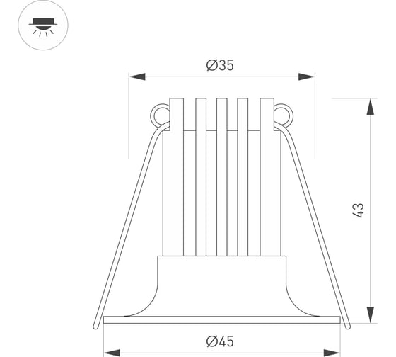 Светильник Arlight MS-FOGGY-BUILT-R45-5W Day4000 1шт 044622