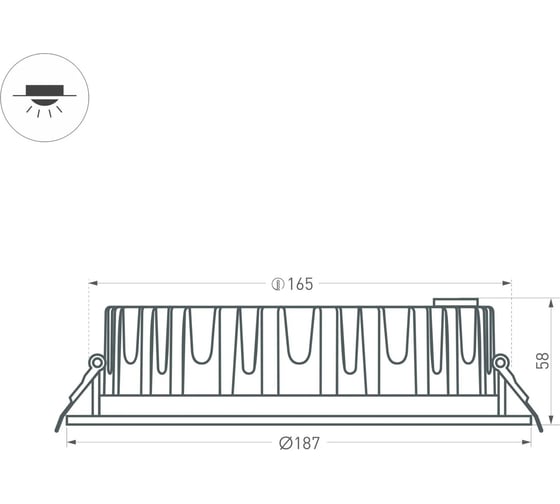 Светильник Arlight MS-MIST-BUILT-R187-21W Warm3000 1шт 041612