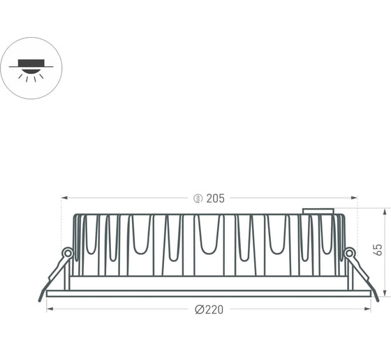 Светильник Arlight MS-MIST-BUILT-R220-30W Warm3000 1шт 041611