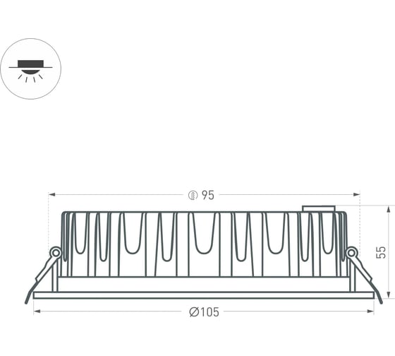 Светильник Arlight MS-MIST-BUILT-R105-9W Warm3000 1шт 041614