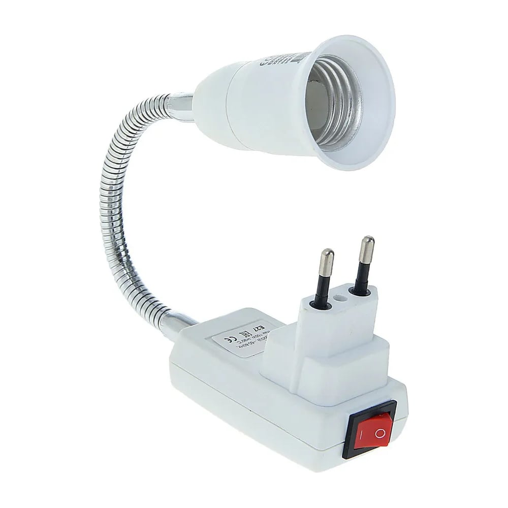 Переходник-светильник duwi вилка, Е27, гибкий ПВХ 150мм с выключателем ...