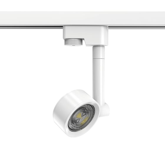 Трековый однофазный светильник Gauss LED, 4000К, 430 Лм, цвет белый, 45 круг, 7Вт, 90x30x156мм TR056