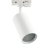 Трековый однофазный светильник FERON AL198 на шинопровод под лампу GU10, белый с антибликовой сеточкой 48939