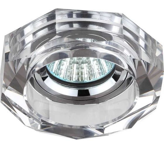 Встраиваемый светильник под лампу ЭРА MR16 DK6 CH/SL 12V/220V, 50W, GU5,3 хром/зеркальный C0045756 1