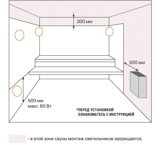 Настенный светильник для сауны TDM ELECTRIC НПБ400-1, IP54, 60 Вт, белый, наклонный SQ0303-0049
