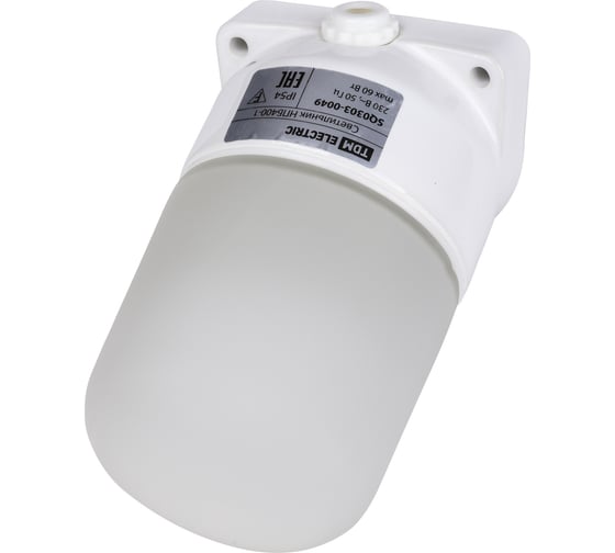 Настенный светильник для сауны TDM ELECTRIC НПБ400-1, IP54, 60 Вт, белый, наклонный SQ0303-0049