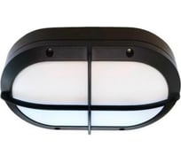 Накладной светильник Ecola Gx53 led b4148s ip65, матовый, овал, с решеткой, алюминий, 2 x gx53, черный, 215x135x65 FB53LSECS