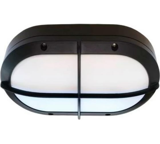 Накладной светильник Ecola Gx53 led b4148s ip65, матовый, овал, с решеткой, алюминий, 2 x gx53, черный, 215x135x65 FB53LSECS 1