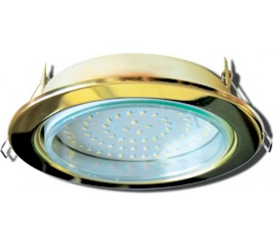 Встраиваемый светильник Ecola Gx70-h5 золото, без рефлектора, 53x151 (кd135) FG70H5ECB 1