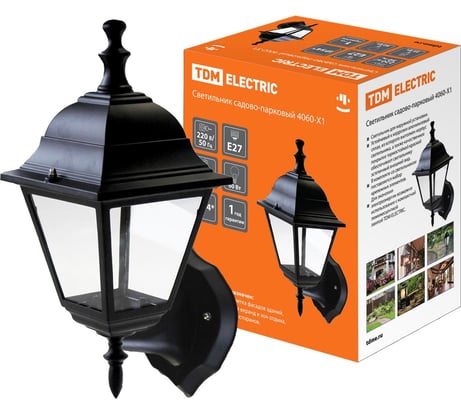 Светильник уличный четырехгранник TDM ELECTRIC, 60Вт, вверх, черный SQ0330-0021
